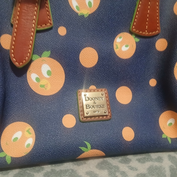 Dooney & Bourke Navy and Orange Satchel - Picture 2 of 4